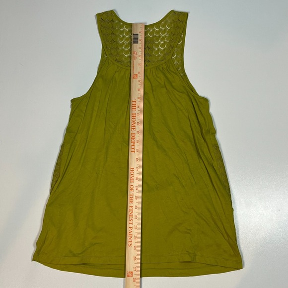 Anthropologie Ric Rac Sleeveless Top Sz M Green Crochet Lace Shirt w/Pockets NWT - Picture 4 of 7
